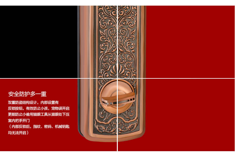 玉蛟龍智能門鎖 智能鎖防窺視輸入、半導(dǎo)體/光學(xué)指紋傳感器