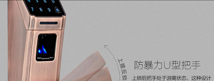 豪力士智能鎖指紋鎖 D5688F家用防盜門密碼磁卡感應電子鎖