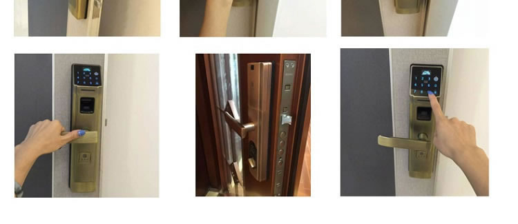 豪力士智能鎖指紋鎖 D5688F家用防盜門密碼磁卡感應電子鎖