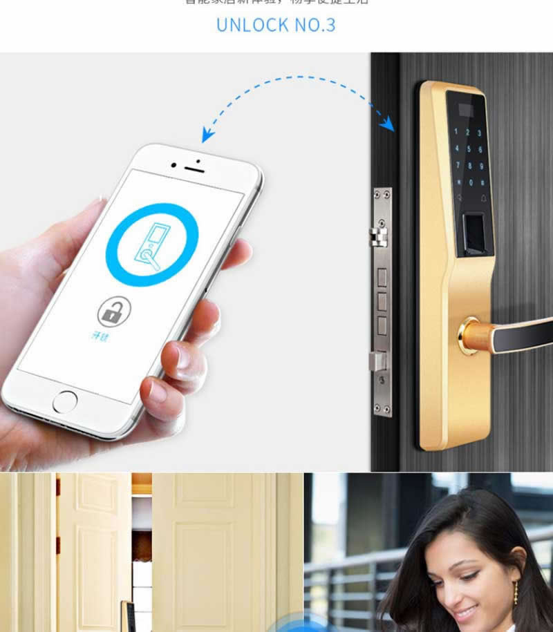 西默智能鎖 家用指紋密碼鎖直板防盜刷卡鎖