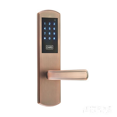 普鑫智能指紋鎖 直板密碼鎖紅古銅磁卡鎖