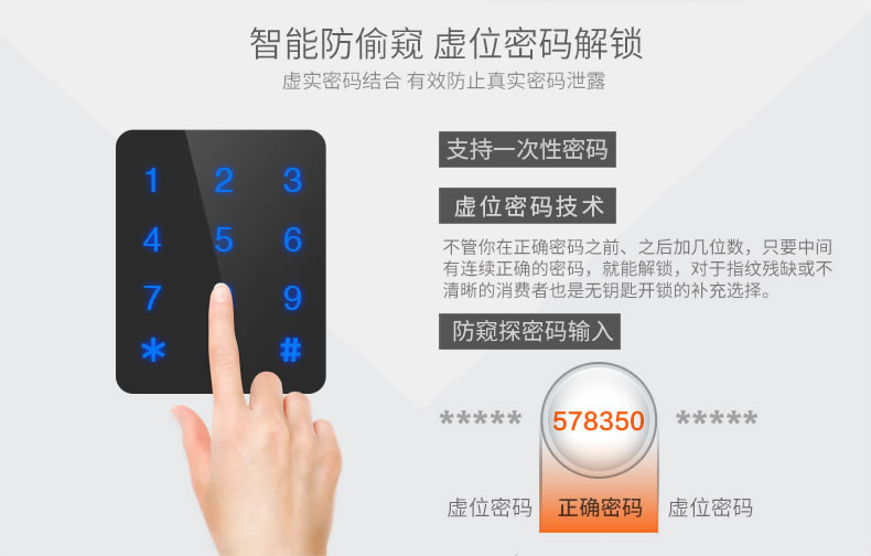 斑點貓指紋鎖 直板智能指紋鎖防盜門電子密碼鎖