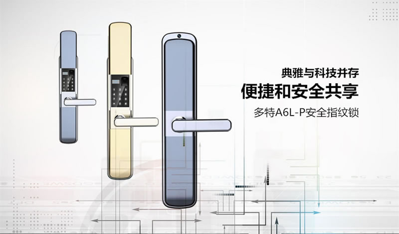 多特安全指紋鎖A6L-P 家用入戶門電子門鎖