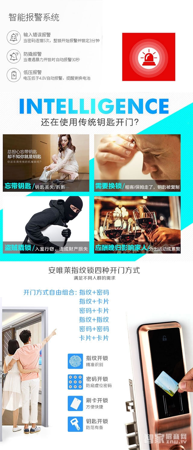 安唯萊智能鎖 全新智能指紋密碼鎖