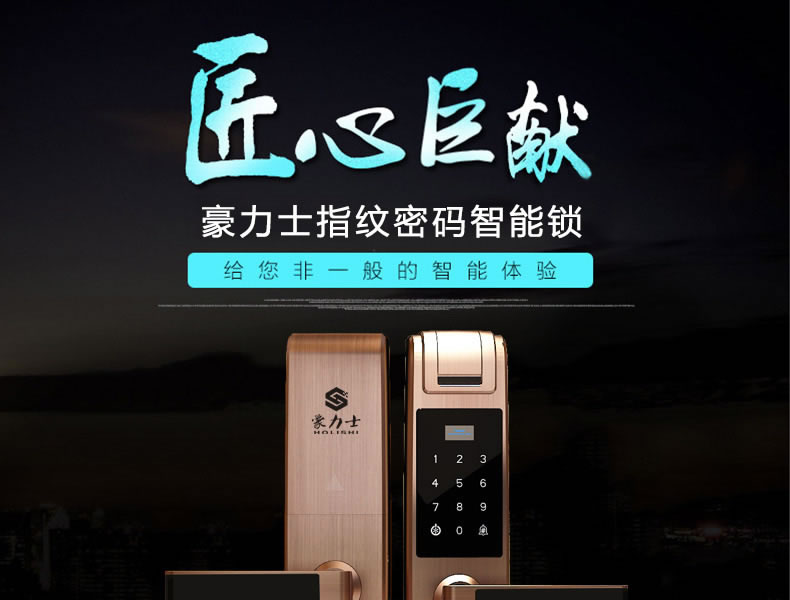 豪力士全自動指紋鎖密碼鎖防盜門家用云智能感應鎖電子鎖