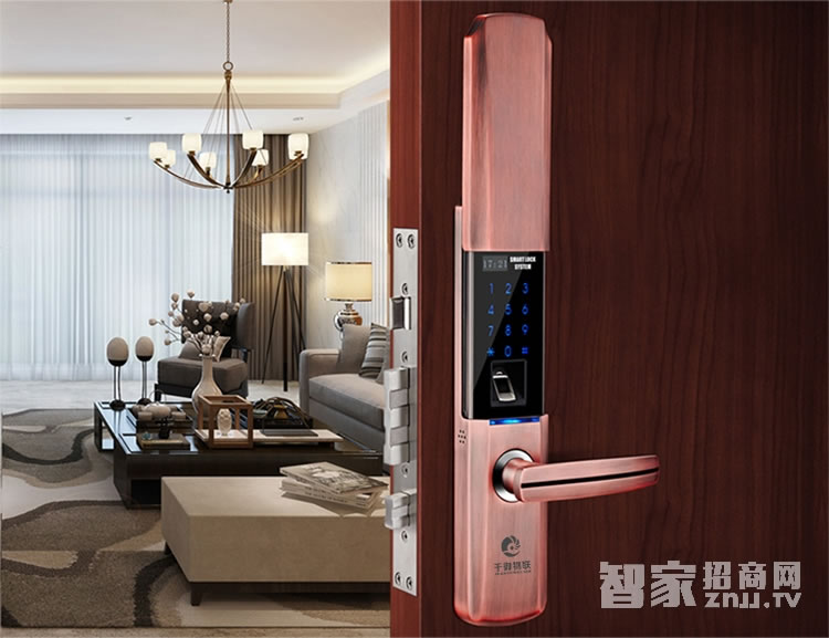 千御物聯智能鎖 滑蓋智能指紋門鎖q7888f