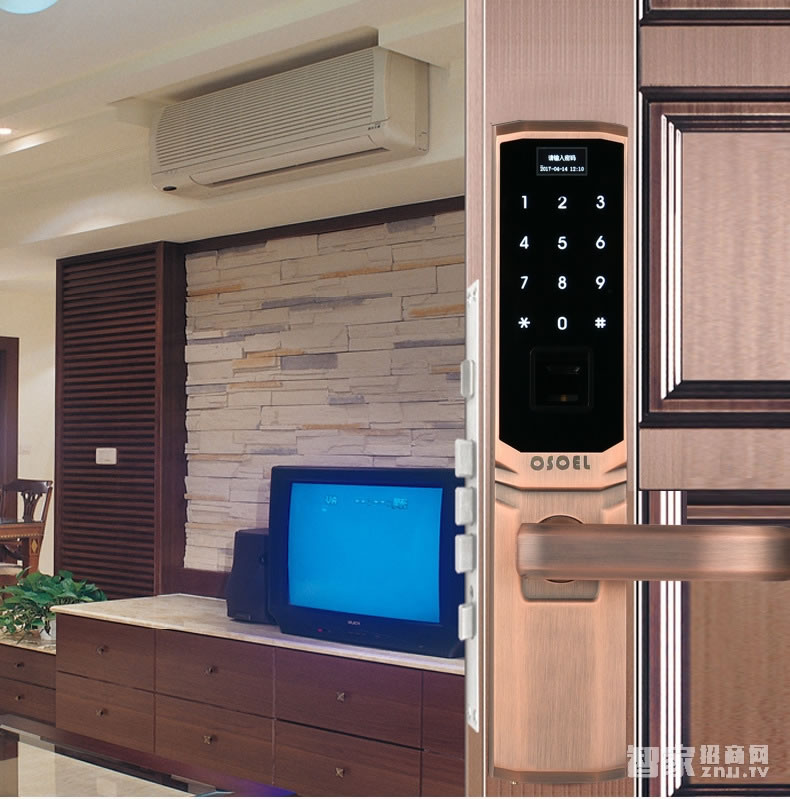 歐索爾智能鎖 指紋鎖密碼鎖防盜門鎖 手機感應開鎖