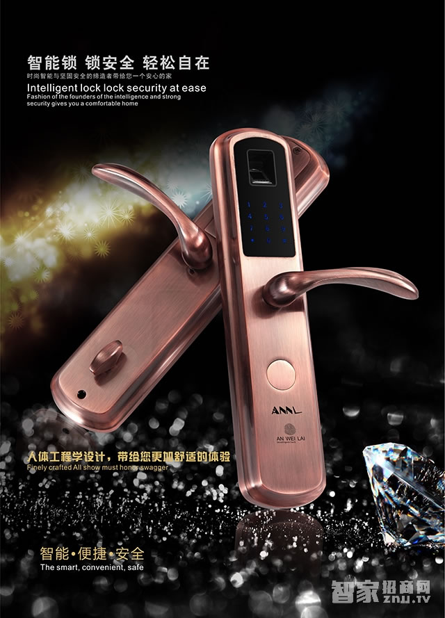 安唯萊智能鎖 全銅智能鎖（入門級）AT-306