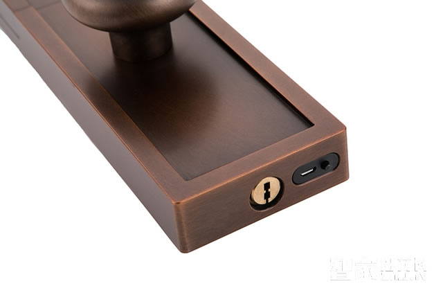 艾棲別墅指紋鎖 滑蓋智能鎖 電子鎖純銅鎖