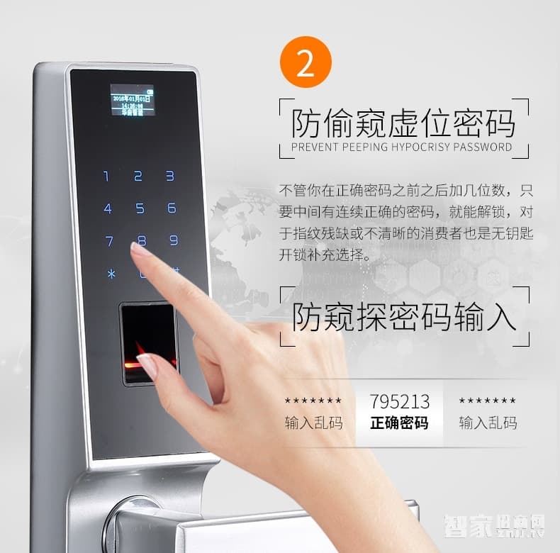 華府智能指紋鎖 家用大門電子密碼鎖