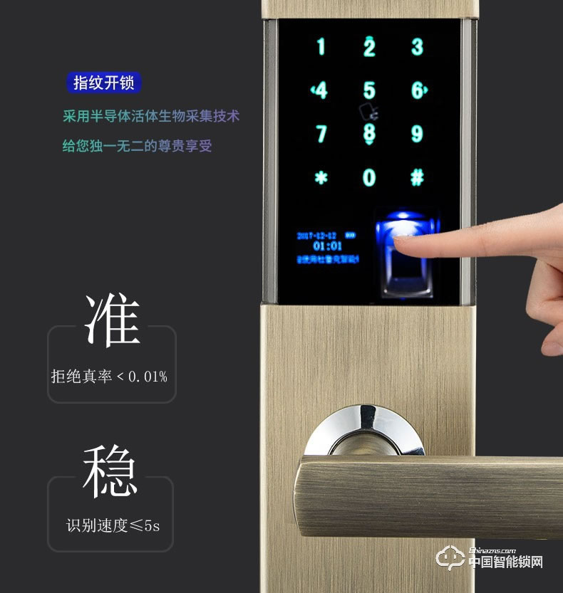 杜魯克指紋鎖 家用防盜門鎖 智能鎖 密碼鎖 刷卡鎖