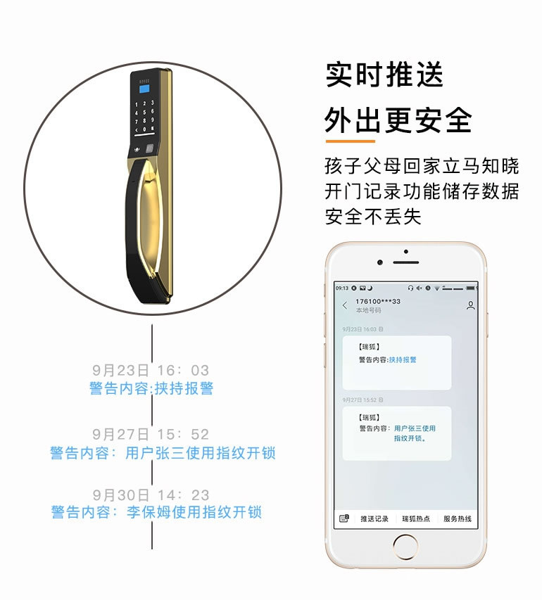 瑞狐智能鎖全自動安全智能鎖 手機APP智能指紋鎖