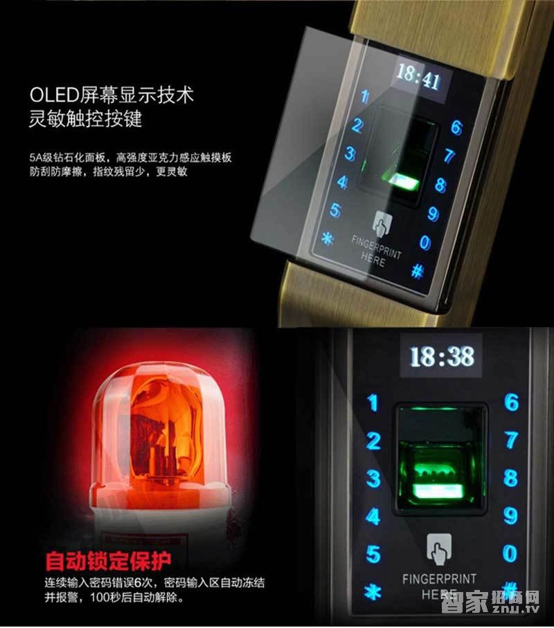 堅甲衛士滑蓋智能指紋鎖 手機感應開鎖