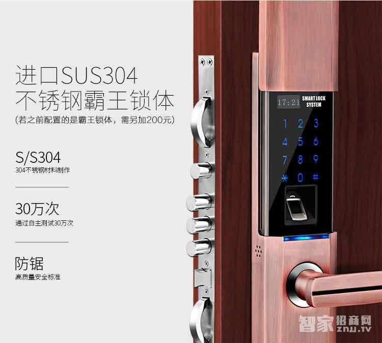 堅甲衛(wèi)士瑞典指紋頭平滑蓋指紋鎖 密碼刷卡鎖