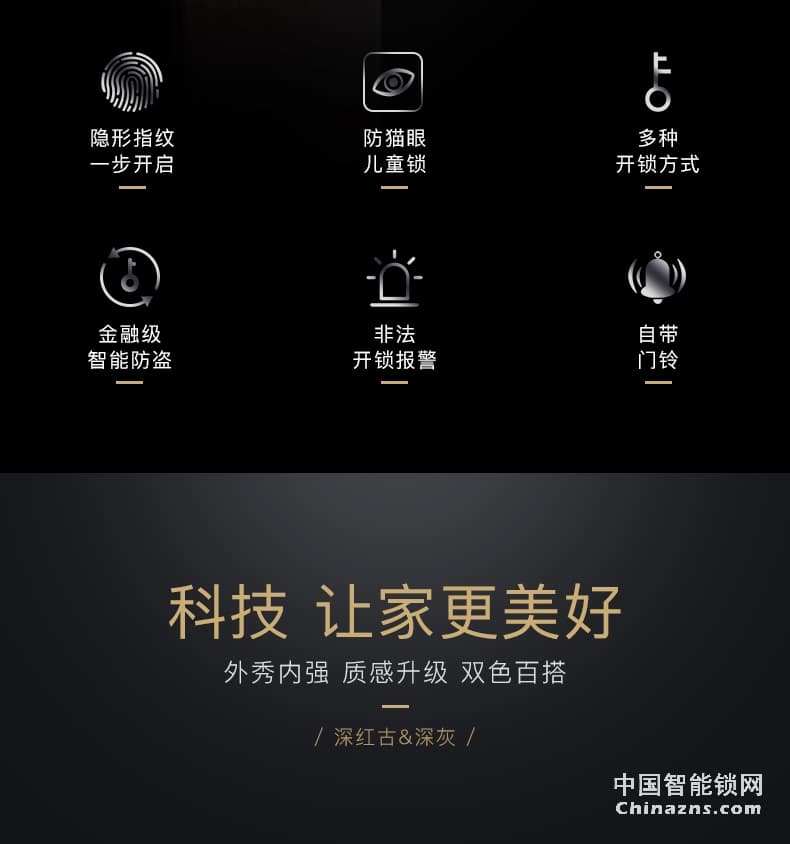 名門智能鎖指紋密碼門鎖 家用防盜門電子鎖全自動智能磁卡鎖EZ-W2