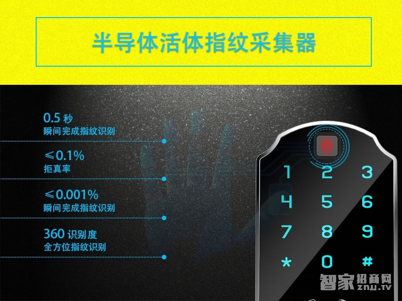 慧星辰智能鎖 半導體指紋密碼紅膜鎖