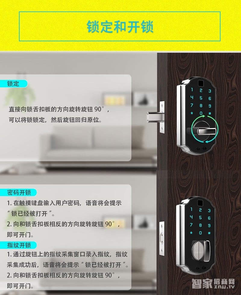 慧星辰智能鎖 半導體指紋密碼紅膜鎖