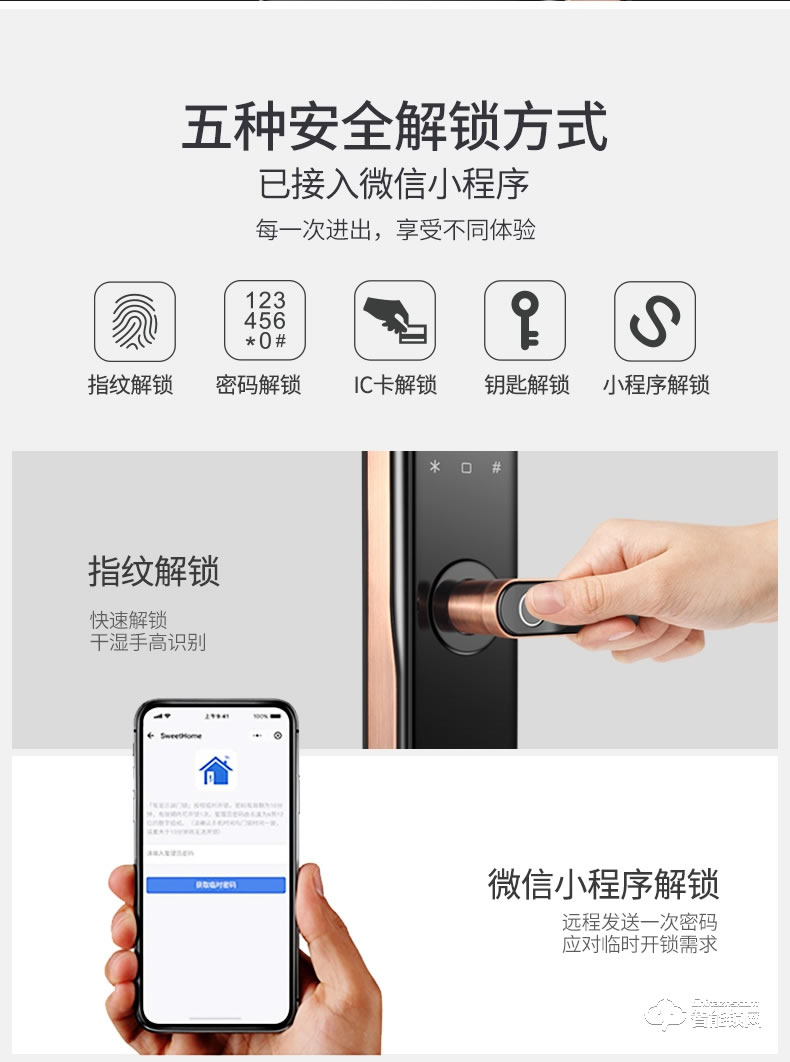 朗菲智能鎖 家用防盜門(mén)免開(kāi)孔入戶(hù)門(mén)電子鎖