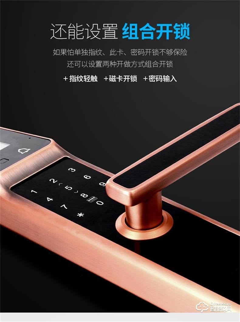 朗菲智能鎖 家用防盜門監控攝像頭電子鎖