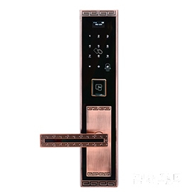 明達智能鎖 鋁合金智能指紋鎖 直板紅古銅智能門鎖