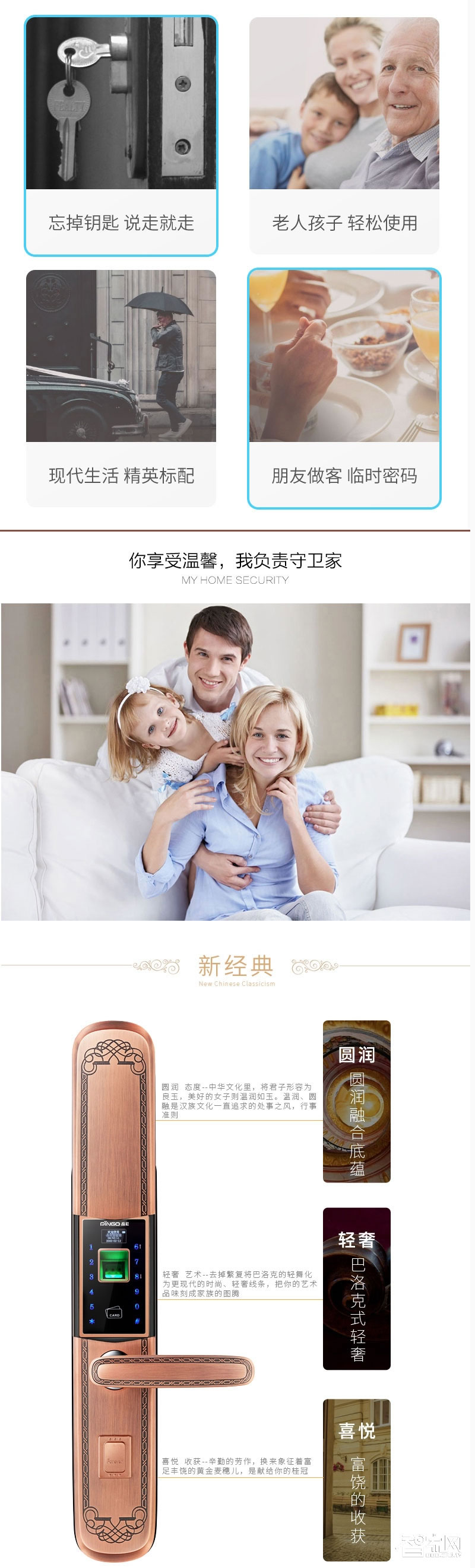 品冠智能鎖 智能指紋鎖超B級鎖芯