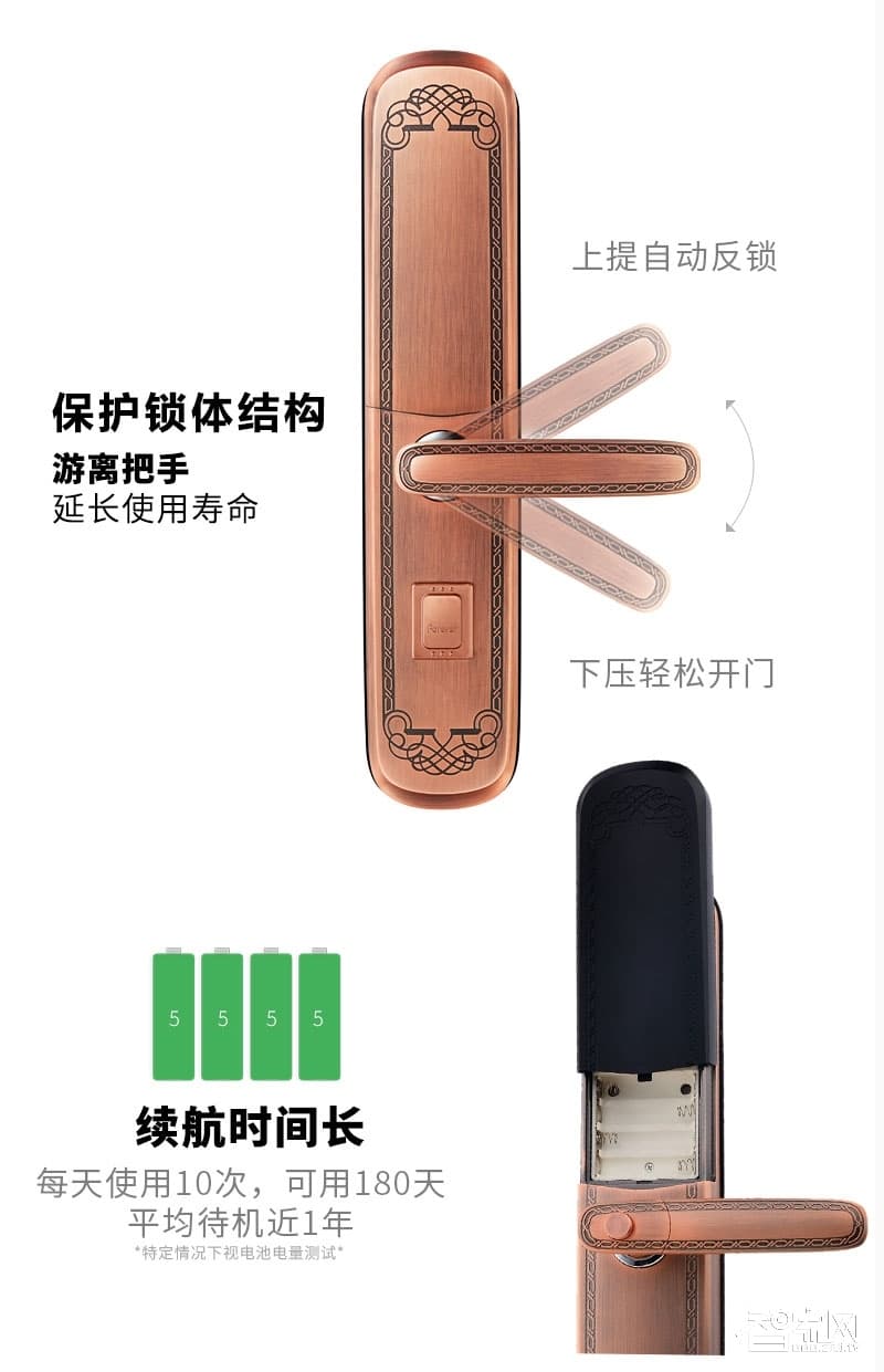 品冠智能鎖 智能指紋鎖超B級鎖芯光電指紋識別