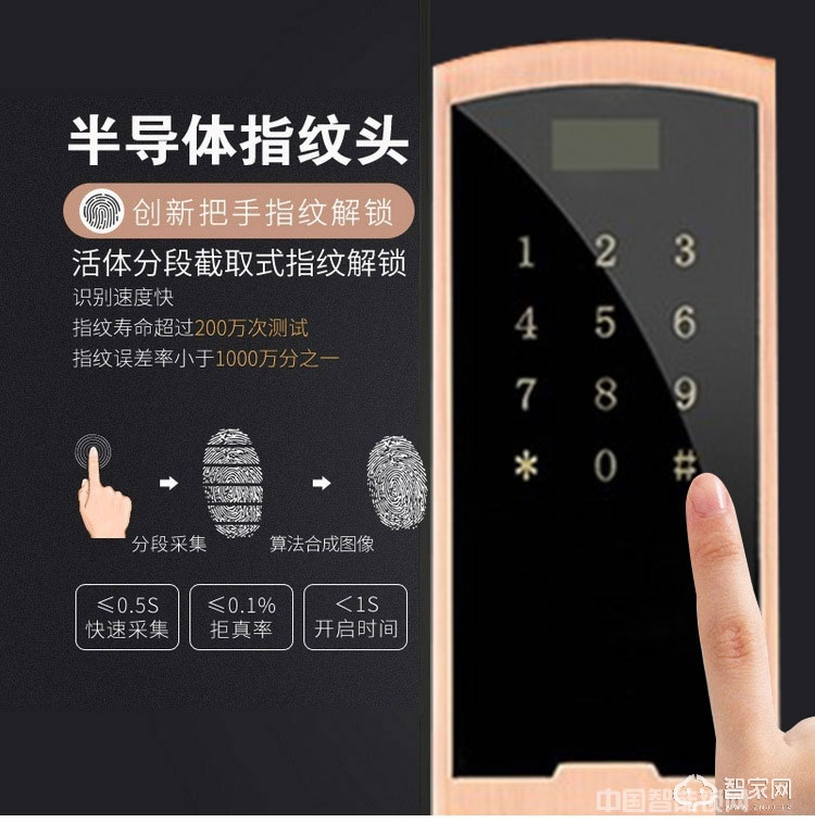 歐超智能指紋鎖 微信小程序開鎖 英倫華睿160607