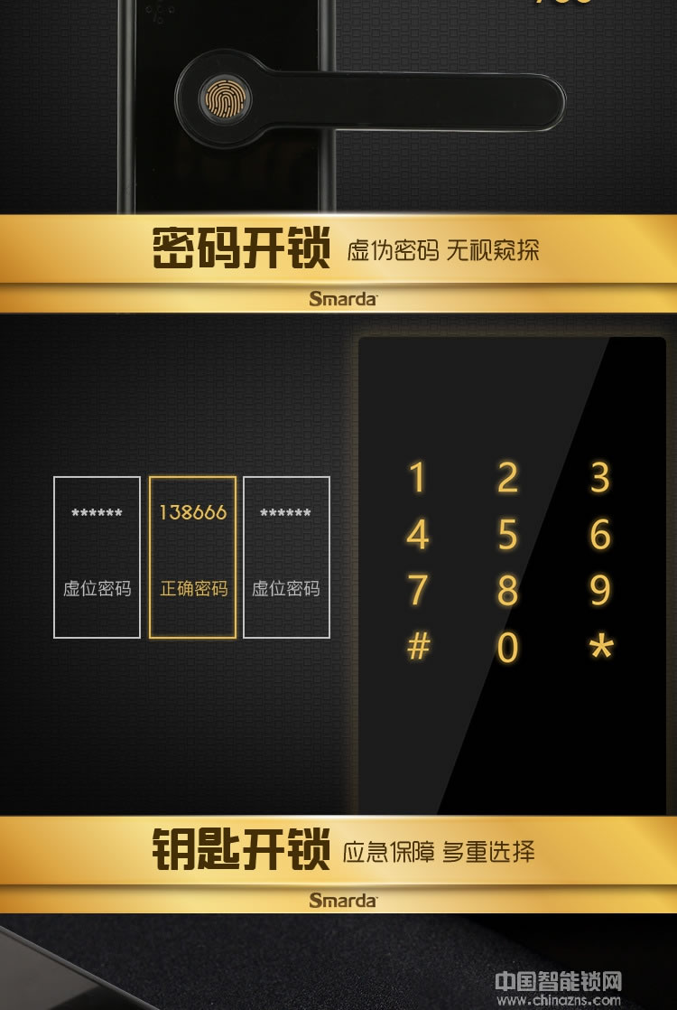 smarda指紋鎖 新款平板指紋鎖 智能感應刷卡鎖