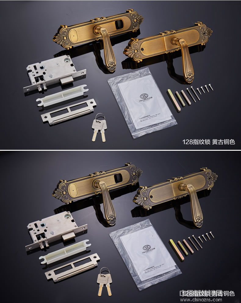 三環(huán)指紋鎖 寫字樓辦公室指紋鎖 臥室實木執(zhí)手門鎖