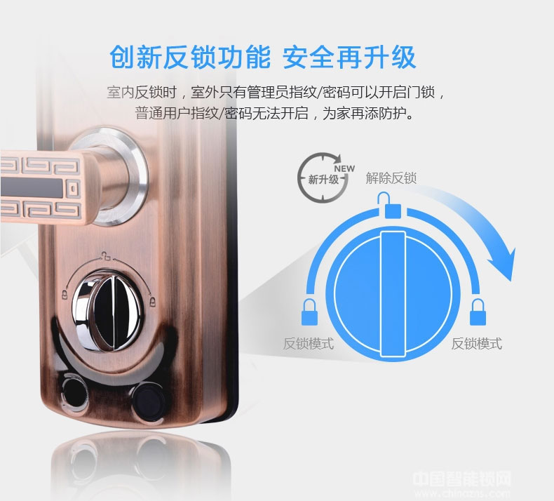 鑫國鑫智能鎖 雙安保模式指紋密碼鎖 家用防盜門鎖