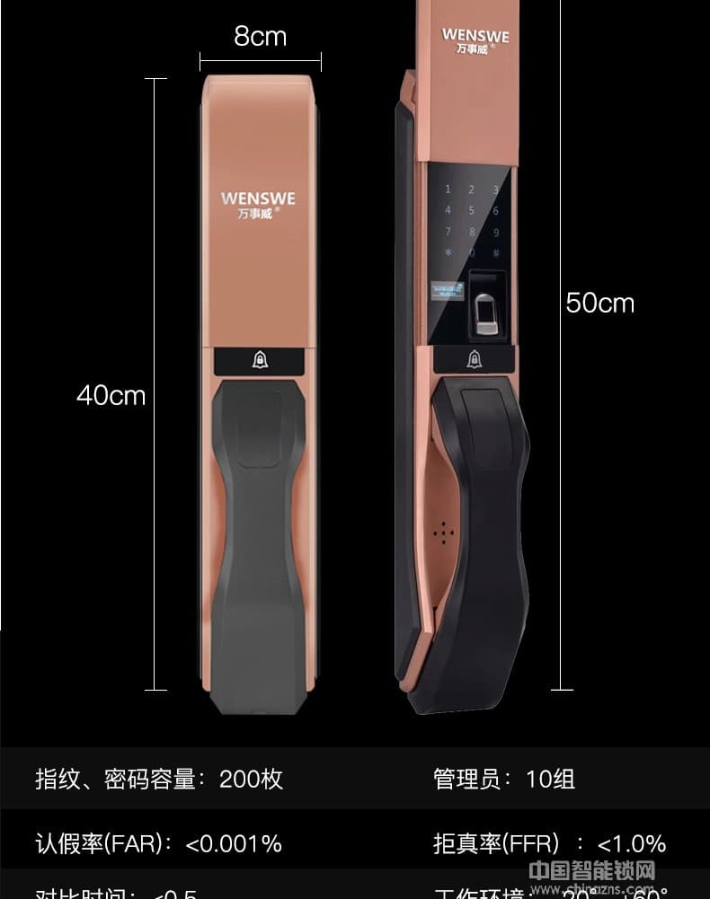 萬事威全自動指紋鎖 紅外識別感應(yīng)鎖