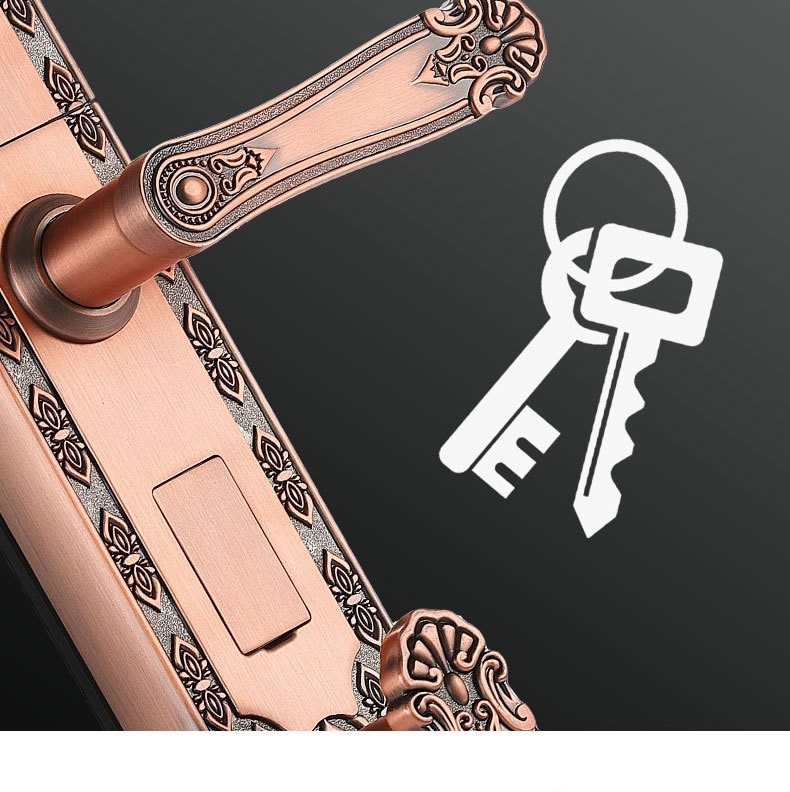 萬事威指紋鎖 歐式指紋鎖 豪華大拉手智能鎖