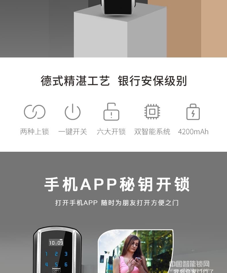 萬事威指紋鎖 半導體智能門鎖家用防盜門電子密碼鎖