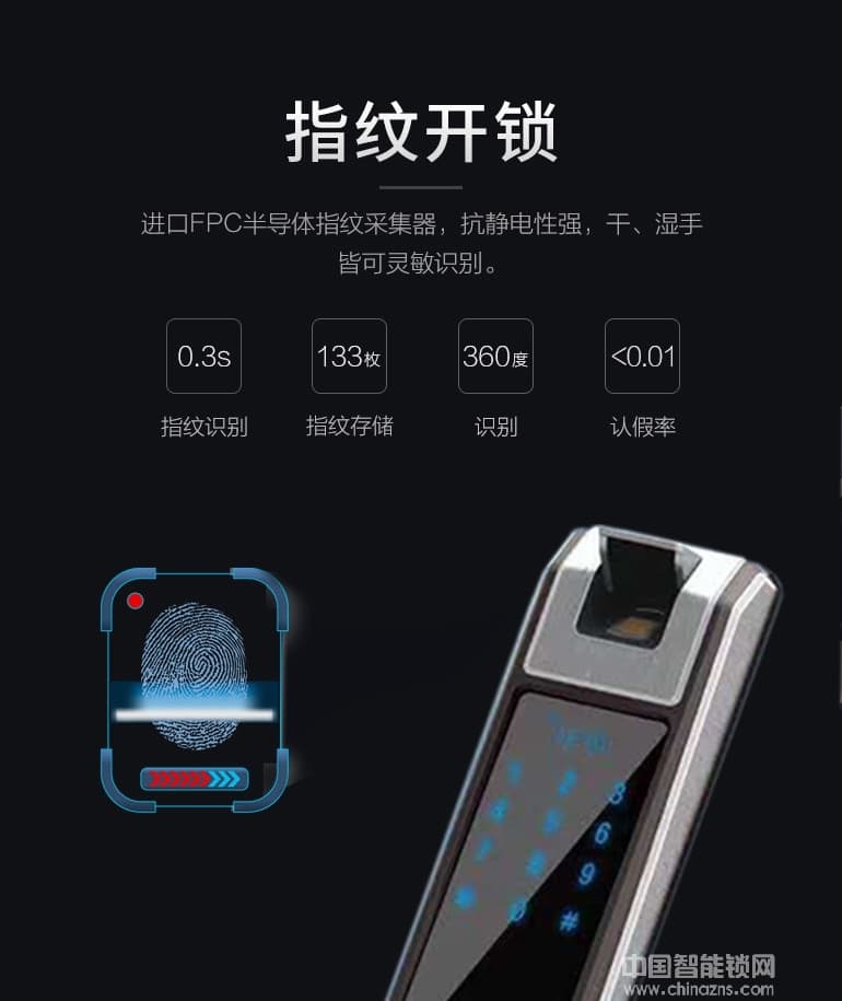 凱帝羅斯全自動指紋鎖 紅外感應智能鎖