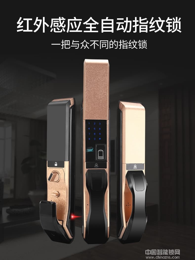 容心全自動(dòng)指紋鎖 家用防盜門智能鎖
