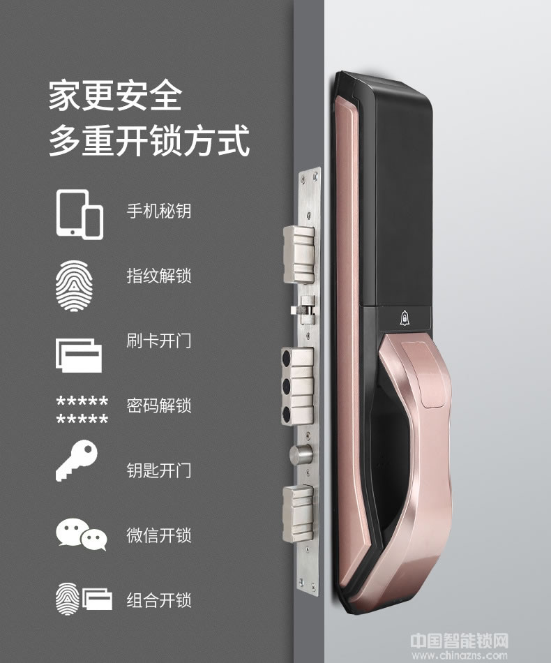 容心全自動(dòng)指紋鎖 家用防盜門智能鎖