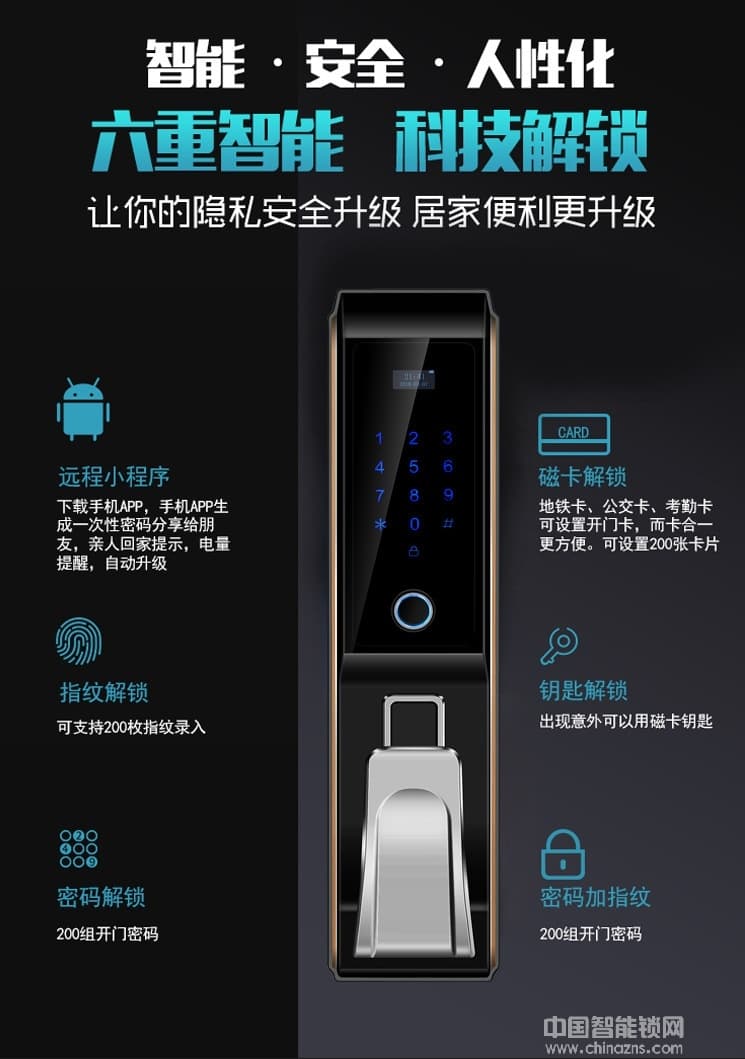 鑫鼎興智能鎖 家用全自動指紋鎖 手機控制智能鎖