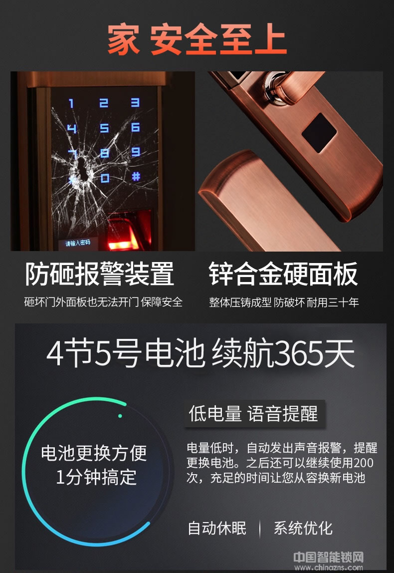帥榮智能鎖 公寓全自動指紋鎖 家居防盜門鎖