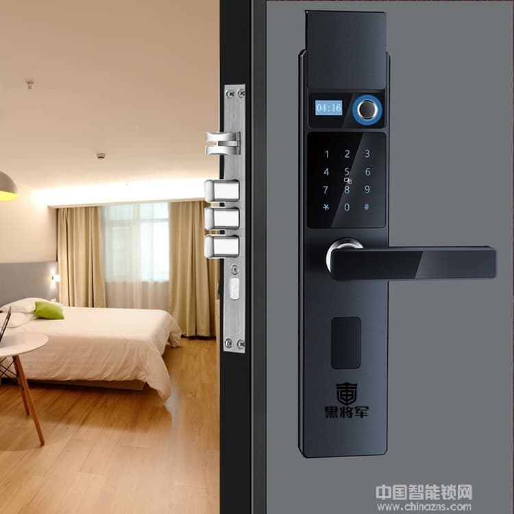 黑將軍指紋鎖 滑蓋超薄指紋鎖 密碼磁卡感應(yīng)智能鎖