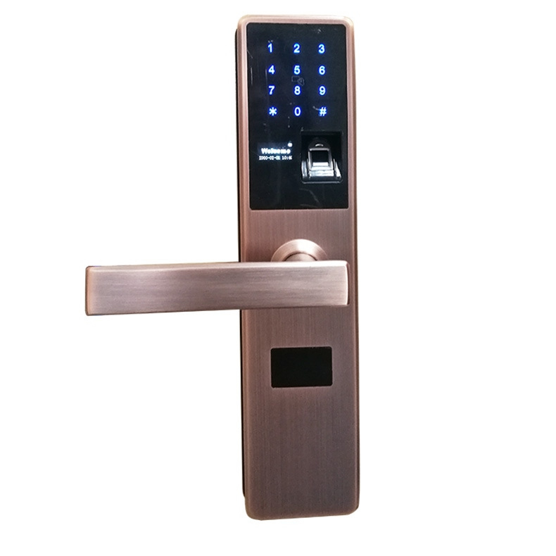 黑將軍指紋鎖 家用電子防盜門鎖 磁卡密碼指紋鎖