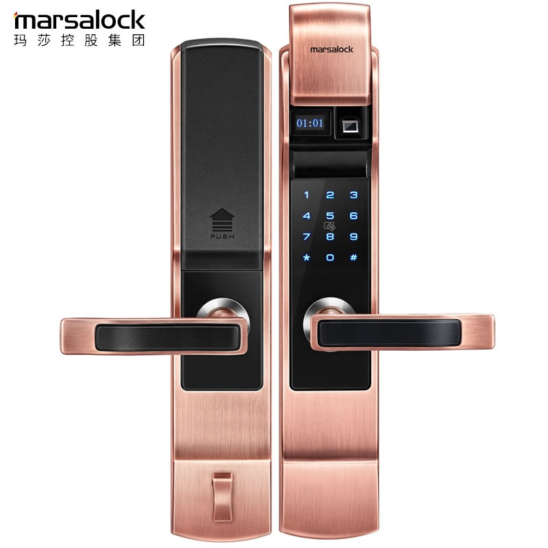 瑪莎洛克智能滑蓋電子鎖 家庭室內門指紋鎖