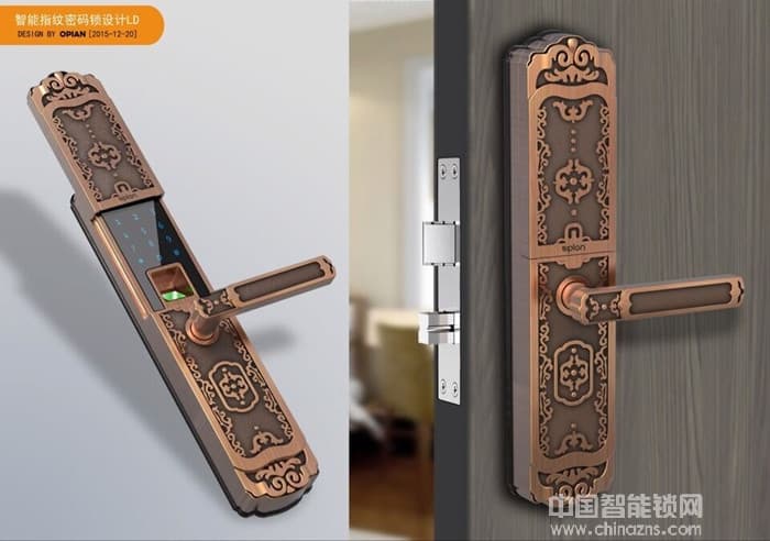 德蒙金盾指紋鎖 別墅滑蓋指紋密碼鎖 大門室內(nèi)門智能鎖