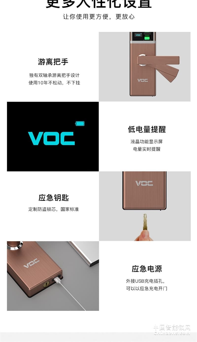 VOC指紋鎖K77電子密碼鎖 智能家用門鎖