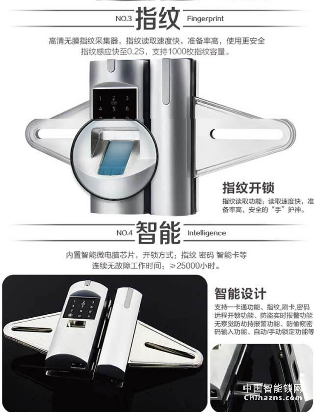 百思易智能玻璃門鎖D2120F 智能聯(lián)動(dòng)/雙重認(rèn)證