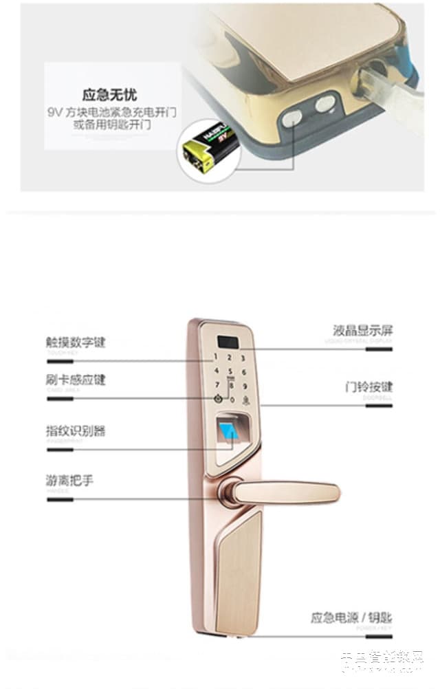 百思易智能門鎖i2016F APP遠程防盜門指紋鎖