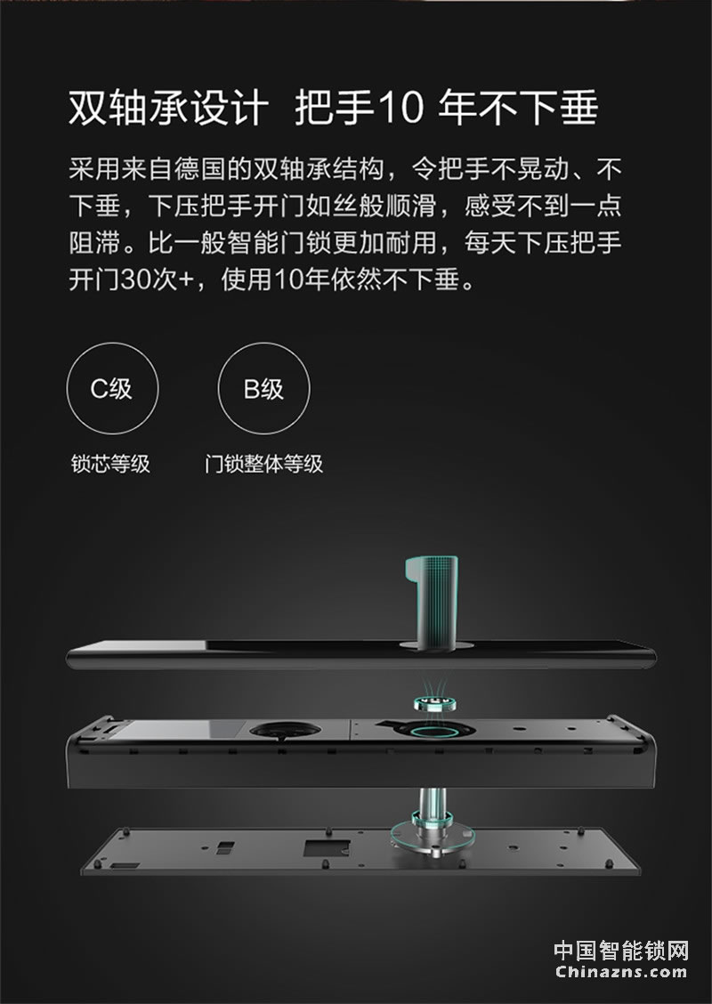 鹿客（LOOCK）Q2指紋鎖智能鎖 家用防盜門鎖