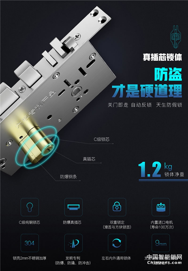 六孚指紋鎖 柏拉圖指紋防盜鎖 自動鎖門/觸摸翻蓋/遠程微信開門