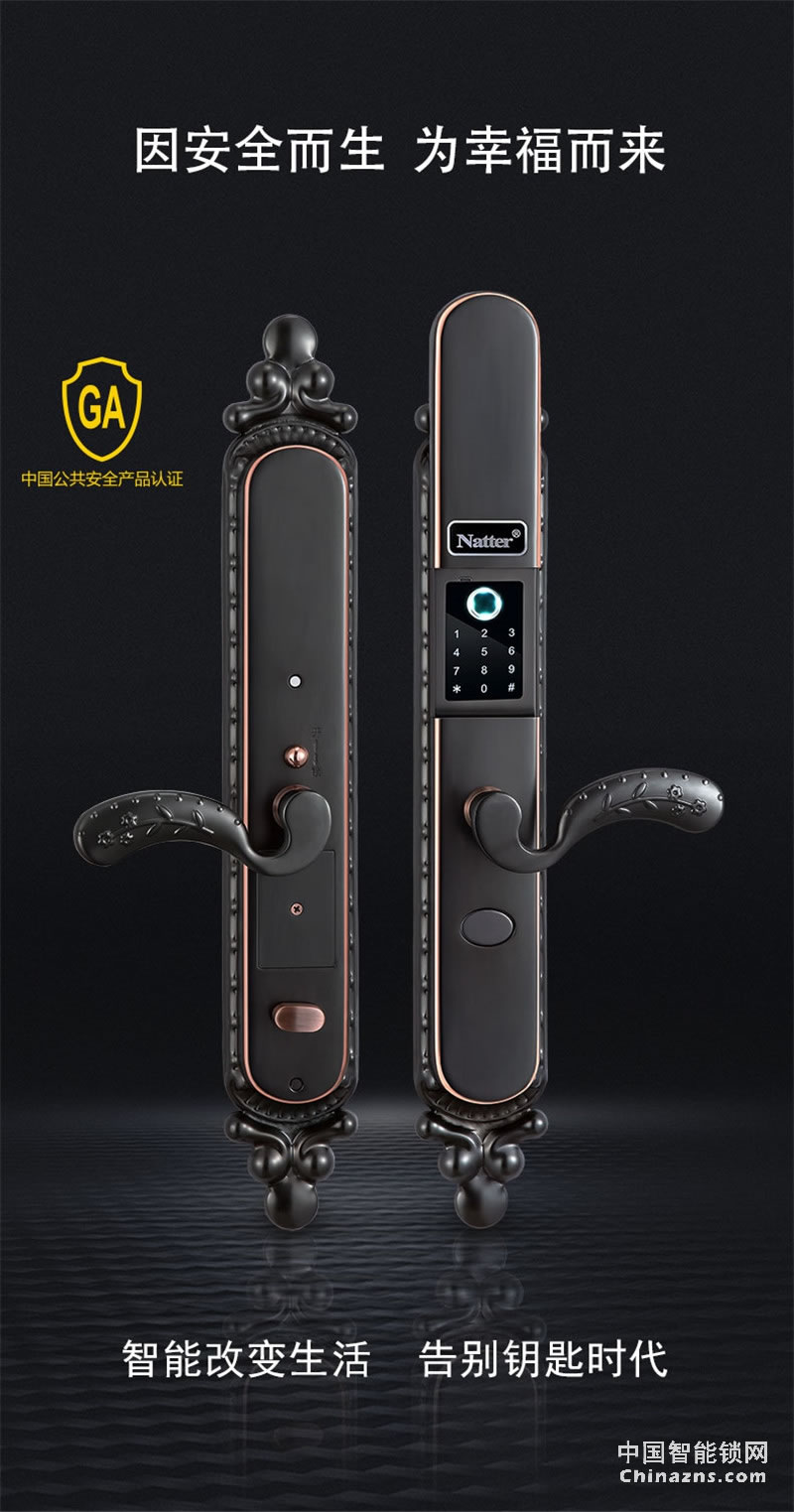 耐特豪華大銅門指紋鎖 安全防盜N5