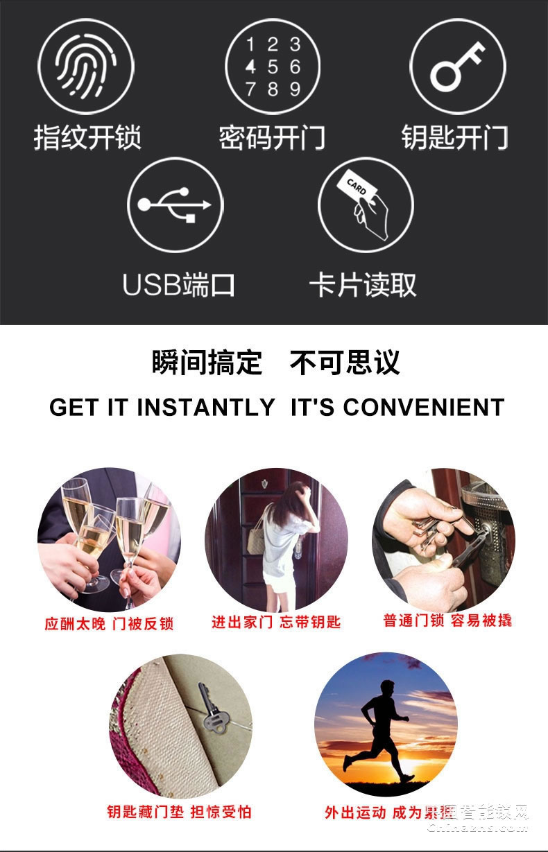 耐特2號高級防盜鎖 家用指紋鎖