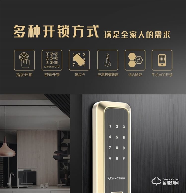 揚子智能鎖 S9家用直板半自動智能鎖